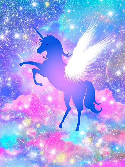 Glitter Wallpaper Galaxy Pastel Rainbow Unicorn - lvandcola