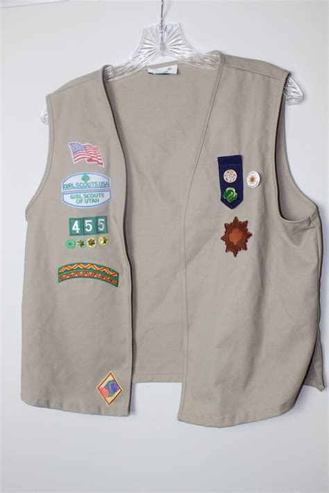 Girl Scout Cadette Senior Vest Uniform Size Medium Be… - Gem