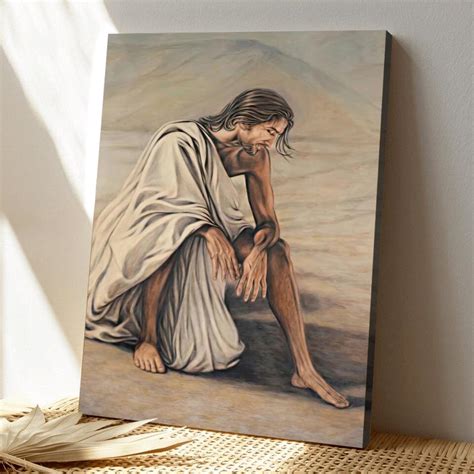 Jesus In The Desert - Jesus Canvas - Jesus Canvas Painting - Jesus Can - Ciaocustom