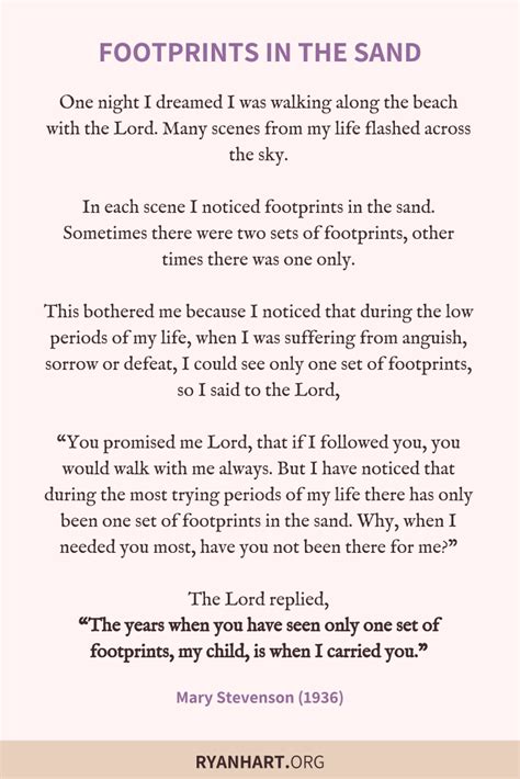 Footprints Poem Free Printable - Printable Form, Templates and Letter