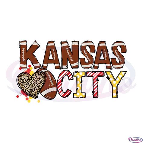 Kansas City Chiefs Football Heart Leopard Svg Cutting Files - Oladino