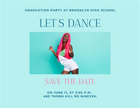 High School Graduation Party Announcement With Dance Online Invitation Template - VistaCreate