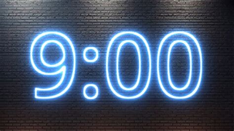 9 Minute Timer with Alarm | 540 Second Neon Countdown - YouTube