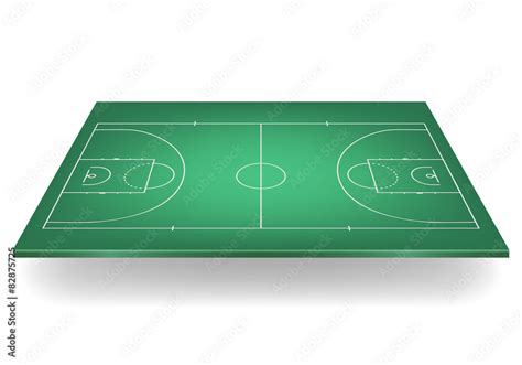 Green basketball court. Vector illustration. Stock Vector | Adobe Stock