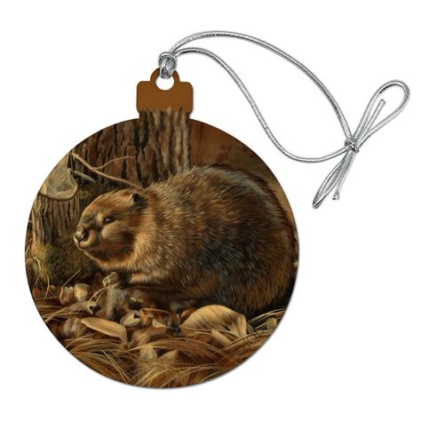 Beaver Being Busy Wood Christmas Tree Holiday Ornament - Walmart.com - Walmart.com