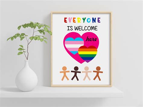 Everyone is Welcome Here Poster, Classroom Decor, Diversity, Inclusion ...