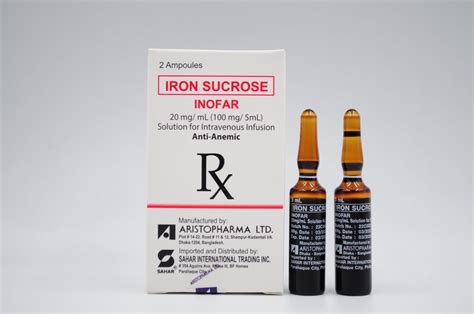 Iron Sucrose 20mg/mL (Inofar) | Sahar Pharma