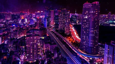 Purple Tokyo City Wallpapers - Top Free Purple Tokyo City Backgrounds - WallpaperAccess