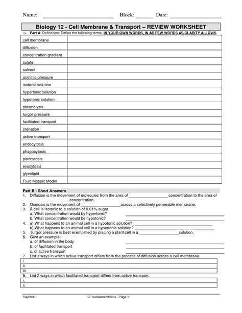 16 Best Images of The 12 Cell Review Worksheet Answers Biology - Cell Organelles Worksheet ...