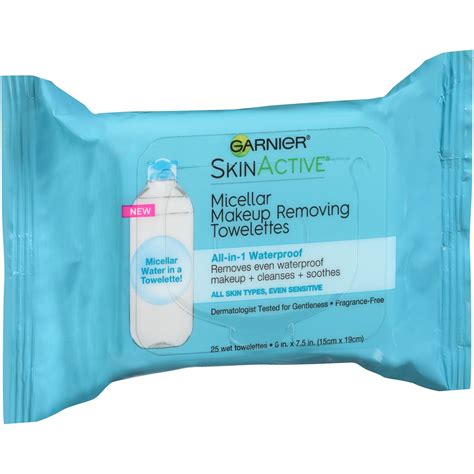 25 ct., Garnier SkinActive Micellar Waterproof Makeup Remover Wipes ...