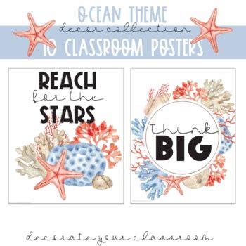 Classroom Posters Ocean theme by Modern Classroom Resources | TPT