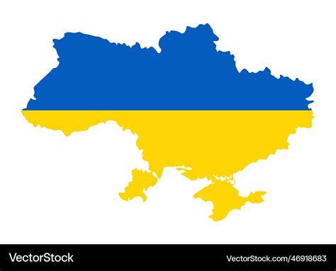 The flag incorporated into map of ukraine Vector Image