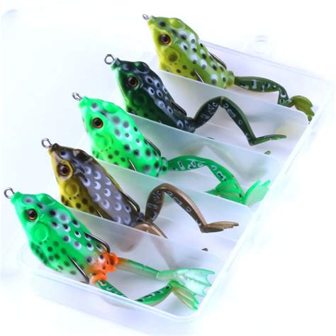 Fishing lure set Frogs Lure 5.5CM/15.5G Snakehead Lure Topwater Simulation Frog Fishing Lure ...