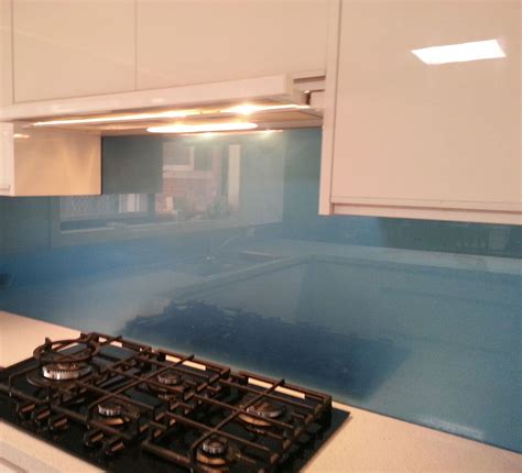 Fresh blue glass splashbacks! | Glass splashback, Coloured glass splashbacks, Blue glass