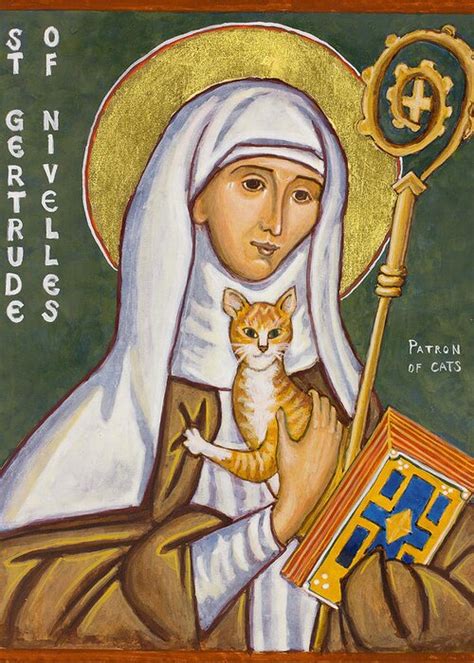 St. Gertrude of Nivelles Icon Painting by Jennifer Richard-Morrow