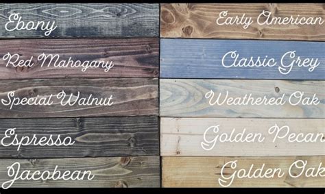 Wood Stain Color Chart Varathane