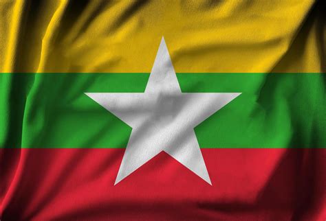 Flag of Myanmar Burma 10178383 Stock Photo at Vecteezy