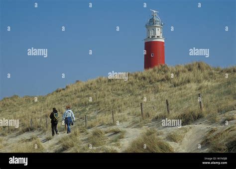 Island of Texel, beach with lighthouse, Netherlands, Europe Stock Photo ...