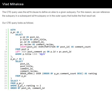 SQL CTE - Common Table Expression - Vlad Mihalcea