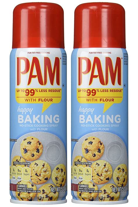 Buy Pam No-Stick Cooking Spray - Happy Baking - With Flour - Net Wt. 5 OZ (141 g) Each - Pack of ...