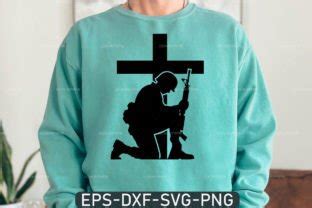 Kneeling Soldier Silhouette Cross Svg Graphic by uzzalroyy9706 ...