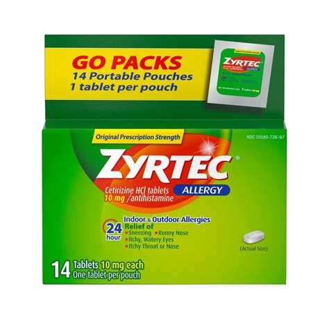 Zyrtec 24 Hour Allergy Relief Tablets - 10mg, 14 ct | Allergy relief ...