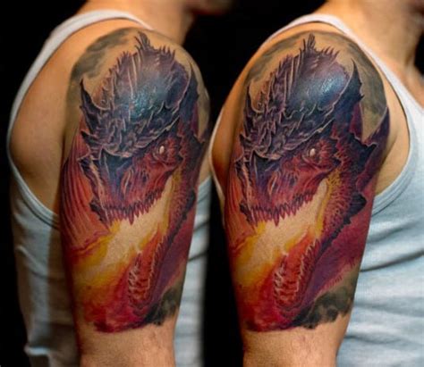 Dragon Blowing Fire Tattoo