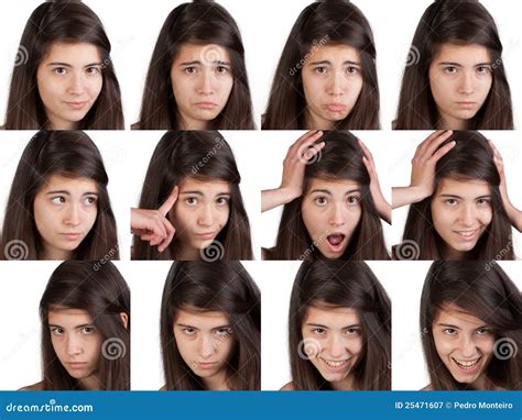 Young Girl Face Expressions Stock Image - Image of bizarre, expression: 25471607