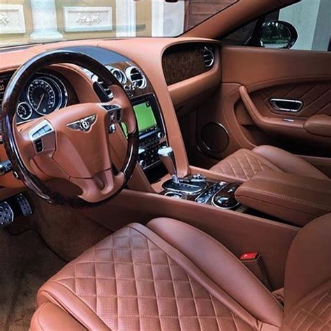 A beautiful brown interior of a Bentley Continental GT Tag a friend that wants this car ...