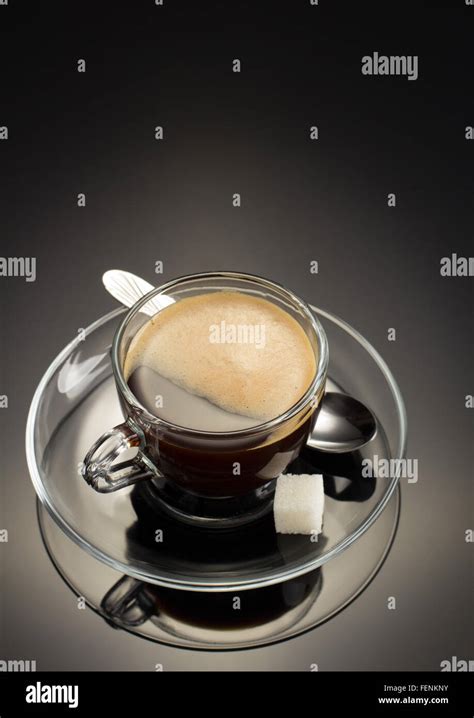 cup of coffee on black background Stock Photo - Alamy