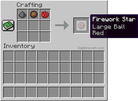 How to make a Red Large Ball Firework Star in Minecraft