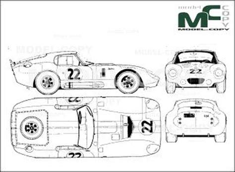 AC Cobra Shelby Daytona Coupe - 2D drawing (blueprints) - Model COPY | Daytona coupe, Shelby ...