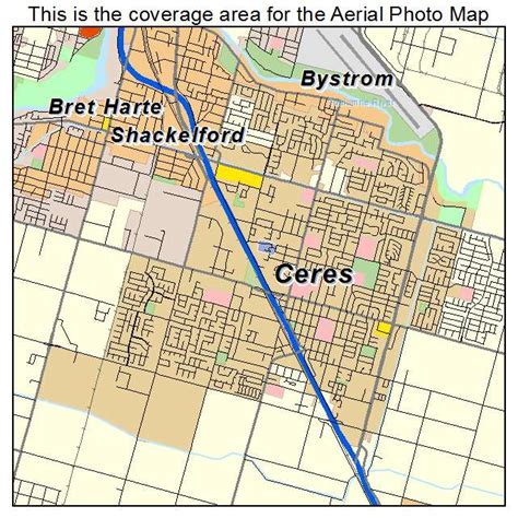 Aerial Photography Map of Ceres, CA California