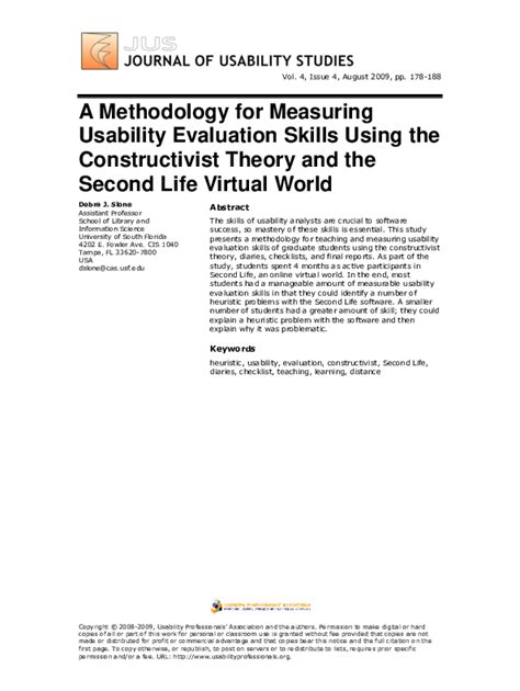 (PDF) A Methodology for Measuring Usability Evaluation Skills Using the ...