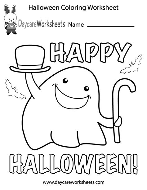 Free Preschool Halloween Coloring Worksheet