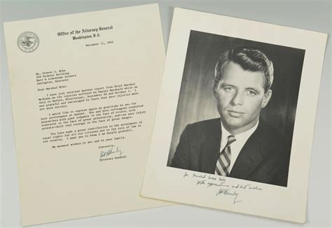 Lot __ Inv. #4052: Robert Kennedy signed Civil Rights Letter, Photo