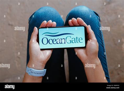 In this photo illustration, the OceanGate Inc. logo is displayed on a ...