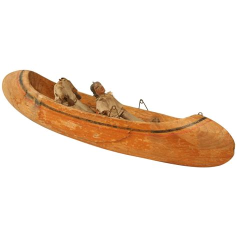 Vintage Native American Indian Birch Bark Toy Canoe at 1stDibs | native american canoe, indian ...