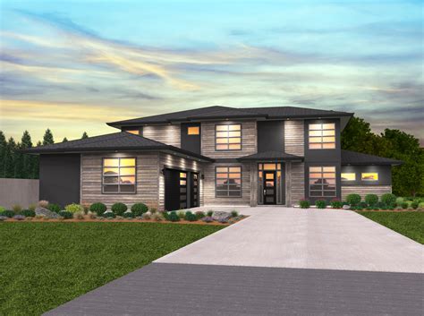 Viking House Plan | 2 Story Modern Home Design with 3 Car Garage