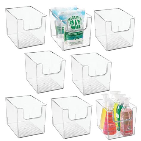 mDesign Plastic Household Storage Organizer Bins with Open Dip Front ...