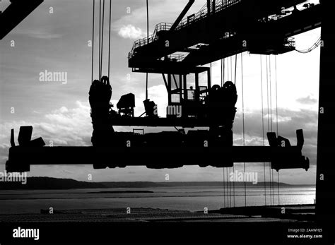 Cargo Cranes in Industrial Port Stock Photo - Alamy