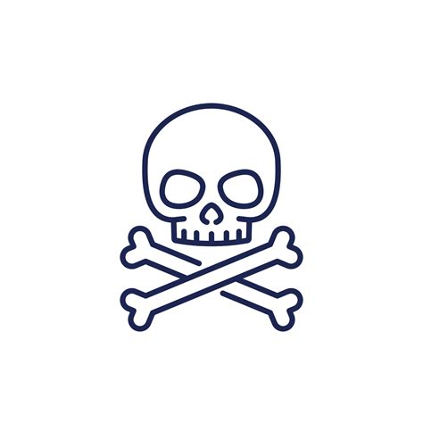 danger icon, skull and bones line vector 3732854 Vector Art at Vecteezy