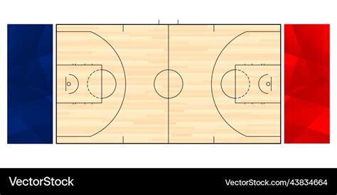 Basketball court top view Royalty Free Vector Image