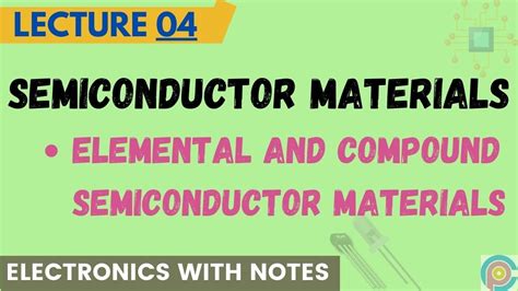 Semiconductor Materials | Elemental and compound semiconductor materials - YouTube