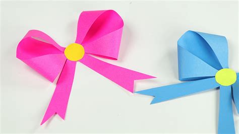 How to Make Origami Bow/Paper Ribbon - DIY Origami Tutorial - Crafter At Heart