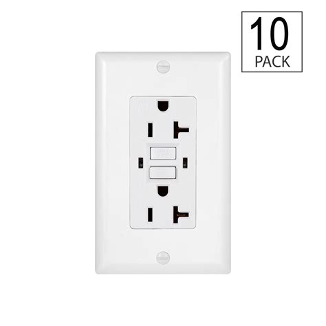 10 Pack - 20 Amp GFCI Duplex Outlet Weather Resistant Receptacle with Self-Test - Walmart.com ...