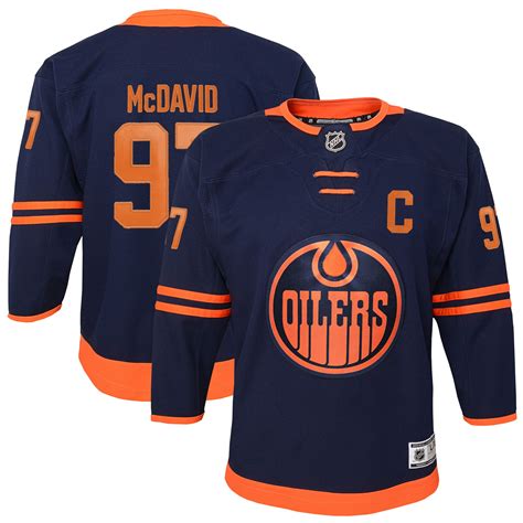 Youth Edmonton Oilers Connor McDavid Navy Alternate Premier Player - Jersey