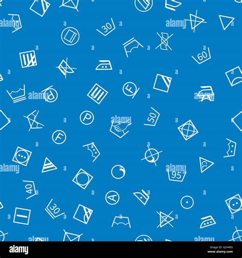 Laundry symbols on blue background seamless pattern Stock Vector Image ...