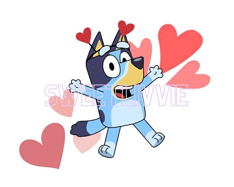 Bluey Valentine Hearts PNG Digital Download - Etsy UK