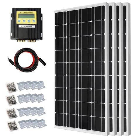 400 Watt Solar Premium Kit: 4pcs 100 Watt 12 Volt Monocrystalline Solar ...